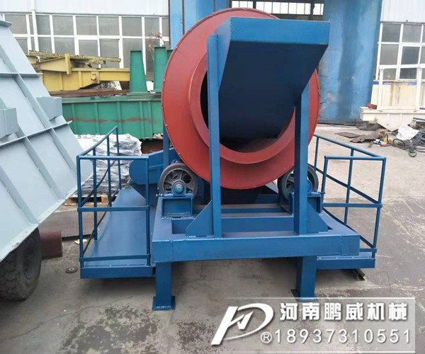 直徑1200無軸滾筒篩分機(jī)砂石顆粒篩分現(xiàn)場(chǎng)